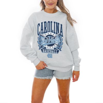 Gameday Couture NCAA North Carolina Tar Heels Baseball Premium Fleece Drop Pullover Sweatshirt, Gray, 2XL