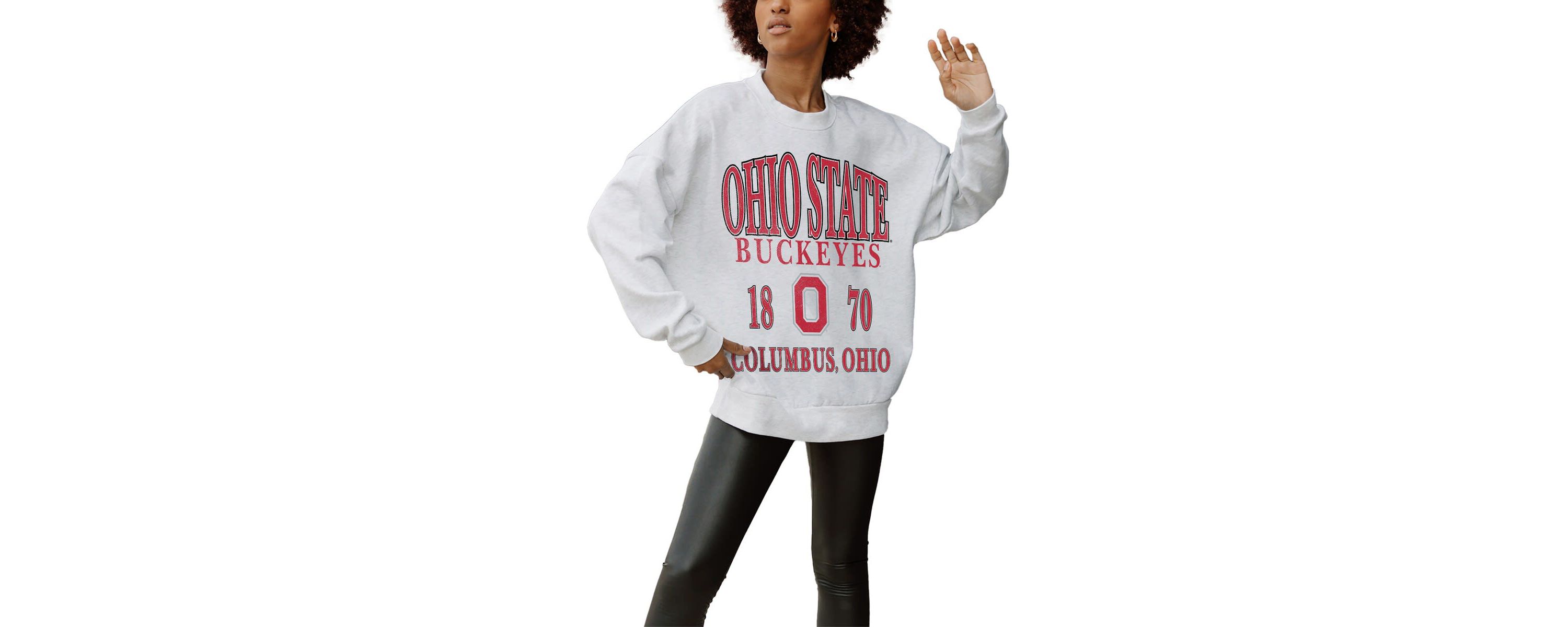 NCAA Ohio State Buckeyes Established Premium Fleece Drop Pullover Sweatshirt