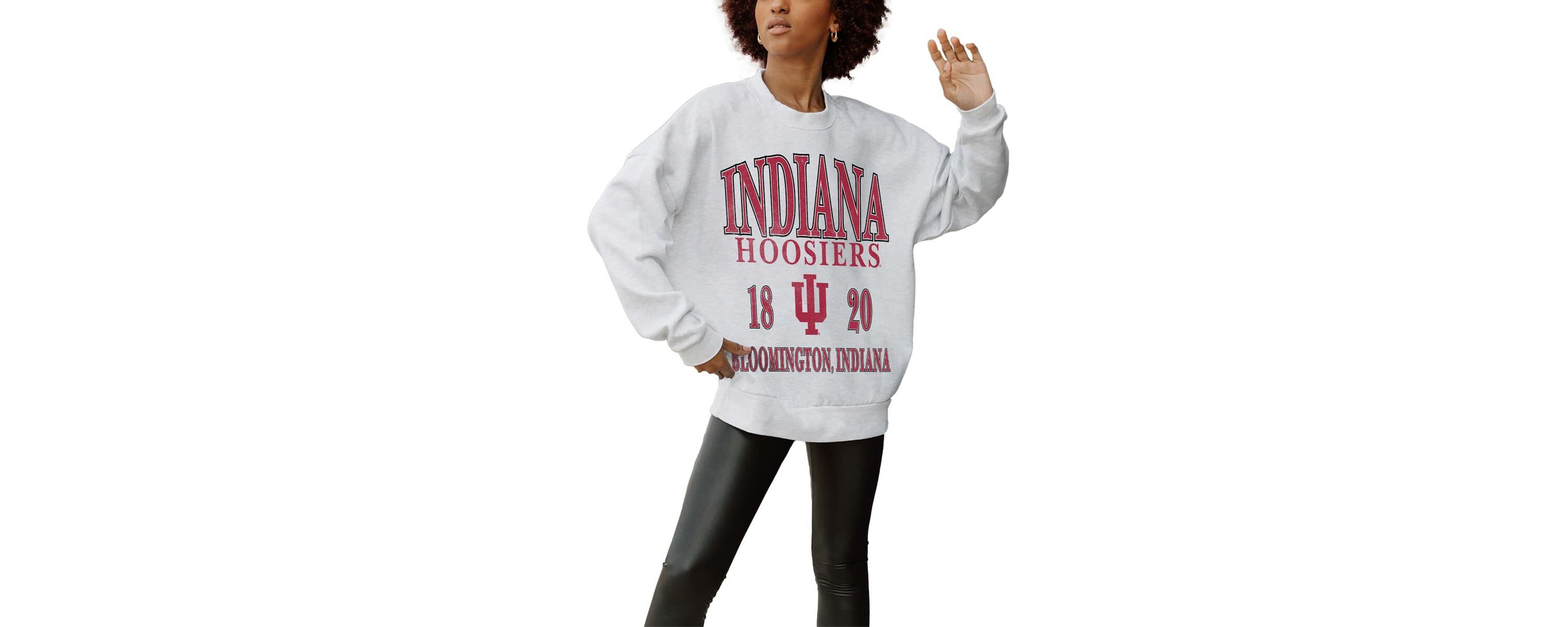 NCAA Indiana Hoosiers Established Premium Fleece Drop Pullover Sweatshirt