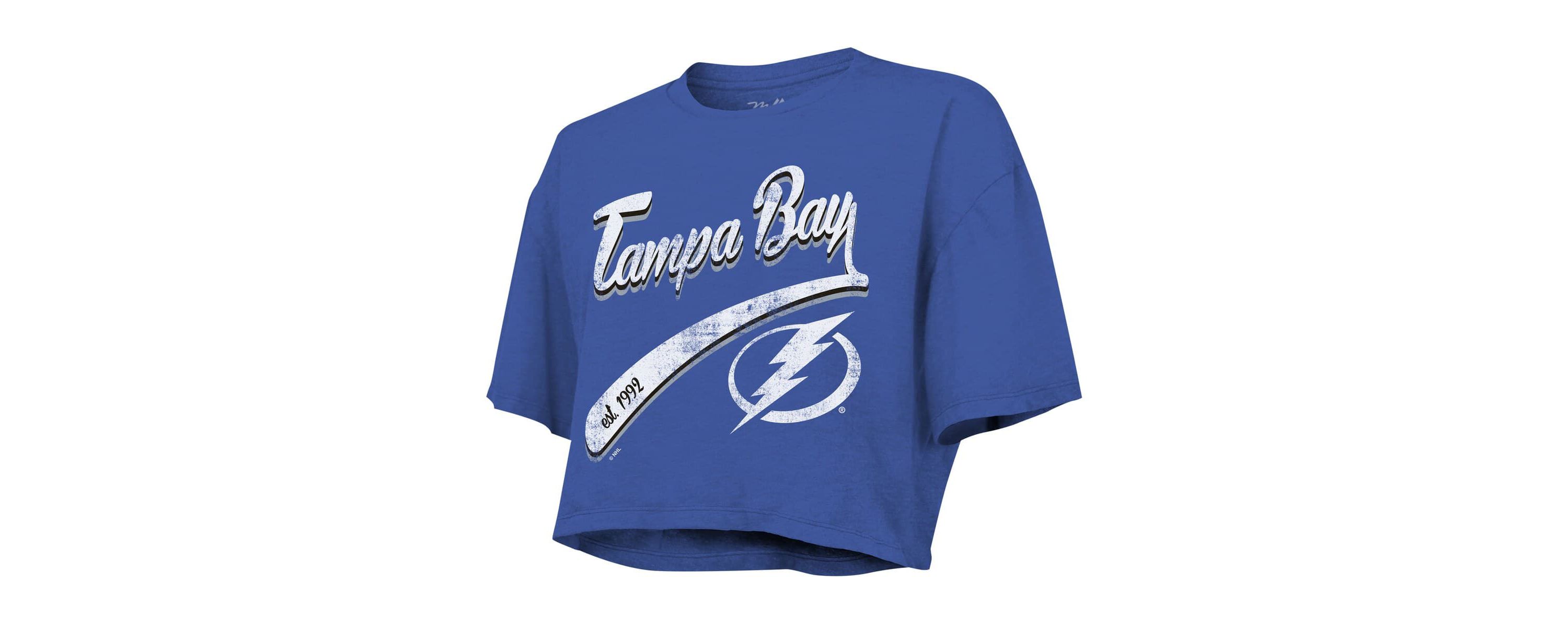 NHL Nikita Kucherov Tampa Bay Lightning Behind The Net Boxy Name & Number Cropped T-Shirt