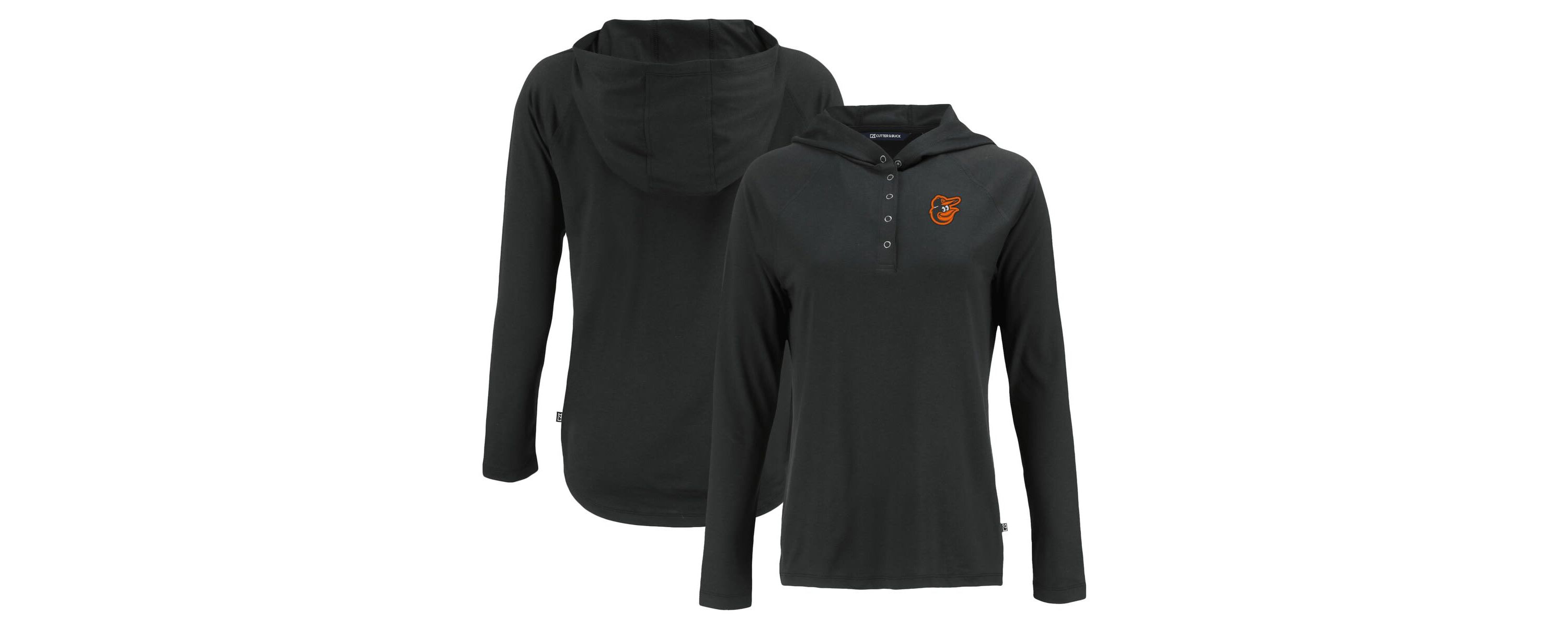 MLB Baltimore Orioles Coastline Epic Comfort Eco Recycled Hoodie Raglan Long Sleeve T-Shirt