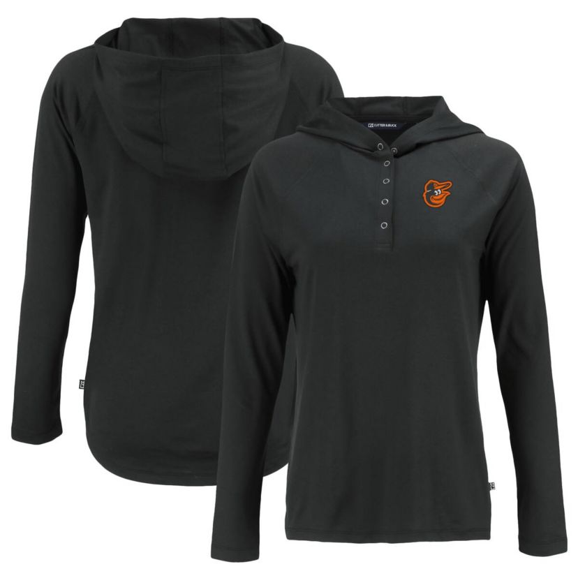 MLB Baltimore Orioles Coastline Epic Comfort Eco Recycled Hoodie Raglan Long Sleeve T-Shirt