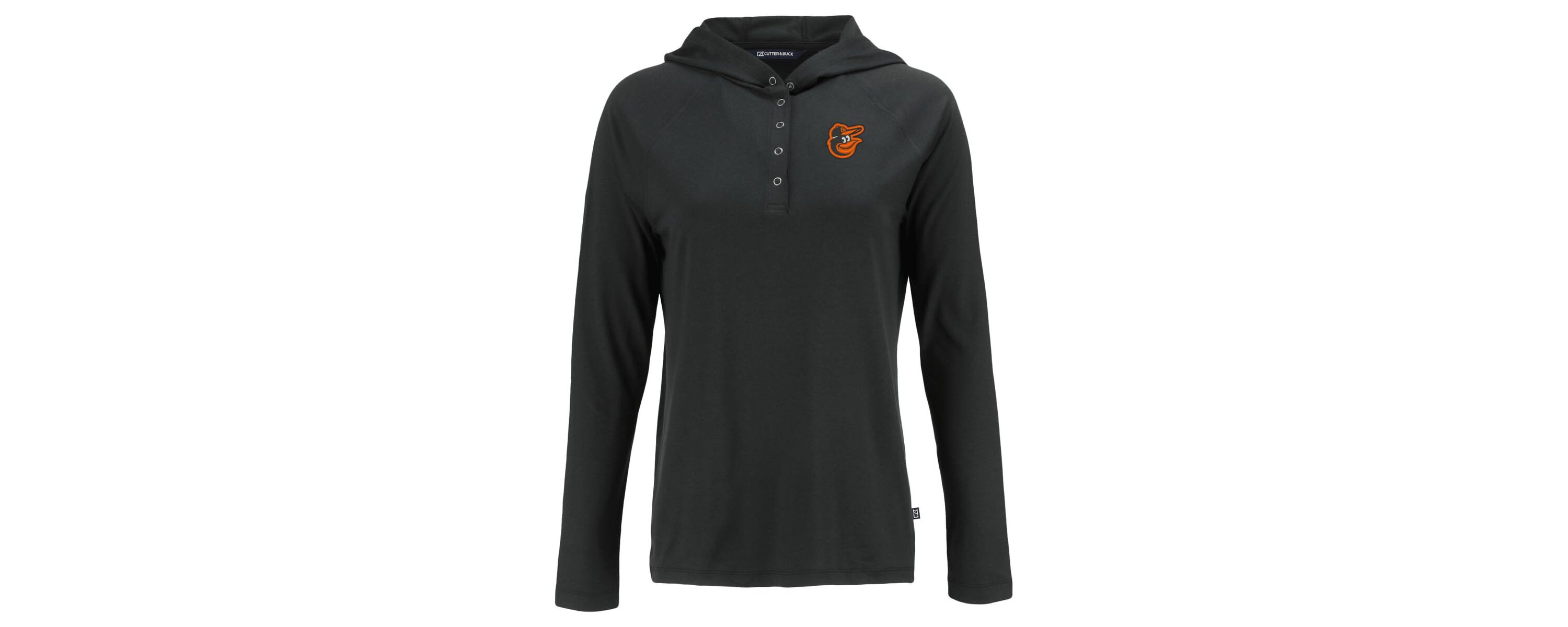 MLB Baltimore Orioles Coastline Epic Comfort Eco Recycled Hoodie Raglan Long Sleeve T-Shirt