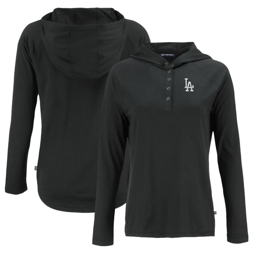 MLB Los Angeles Dodgers Coastline Epic Comfort Eco Recycled Hoodie Raglan Long Sleeve T-Shirt