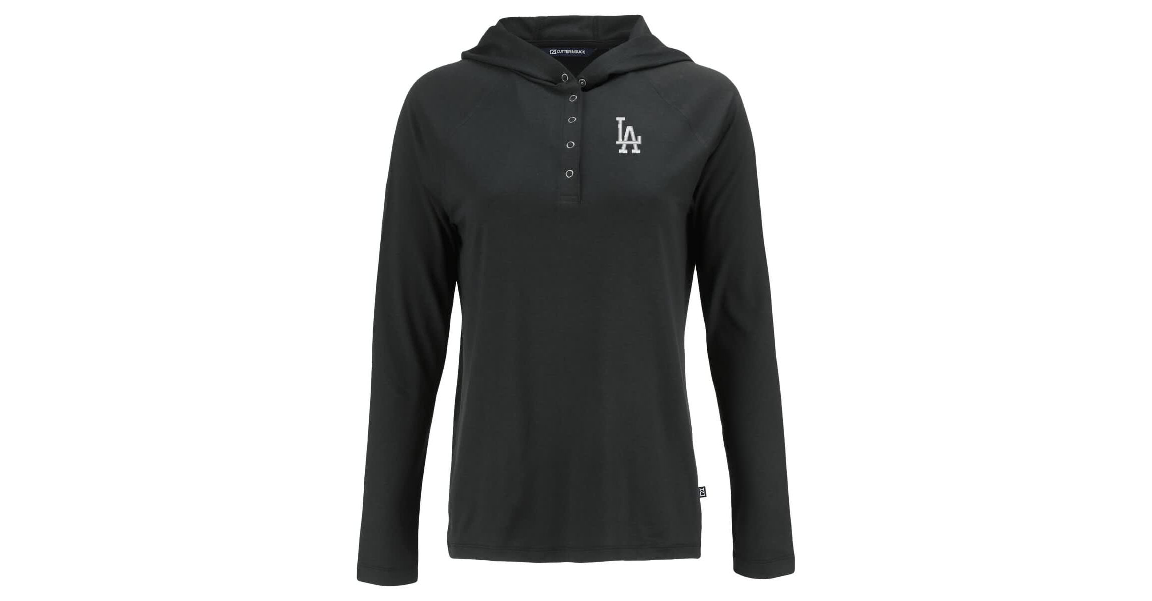 MLB Los Angeles Dodgers Coastline Epic Comfort Eco Recycled Hoodie Raglan Long Sleeve T-Shirt