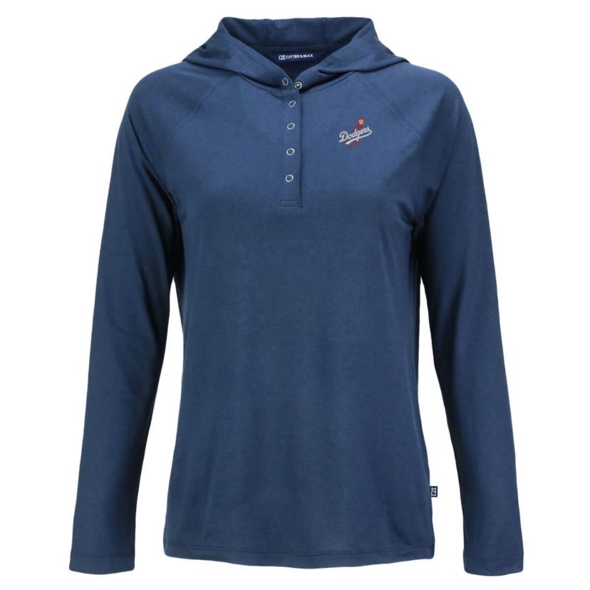 MLB Los Angeles Dodgers Cooperstown Collection Coastline Epic Comfort Eco Recycled Hoodie Raglan Long Sleeve T-Shirt