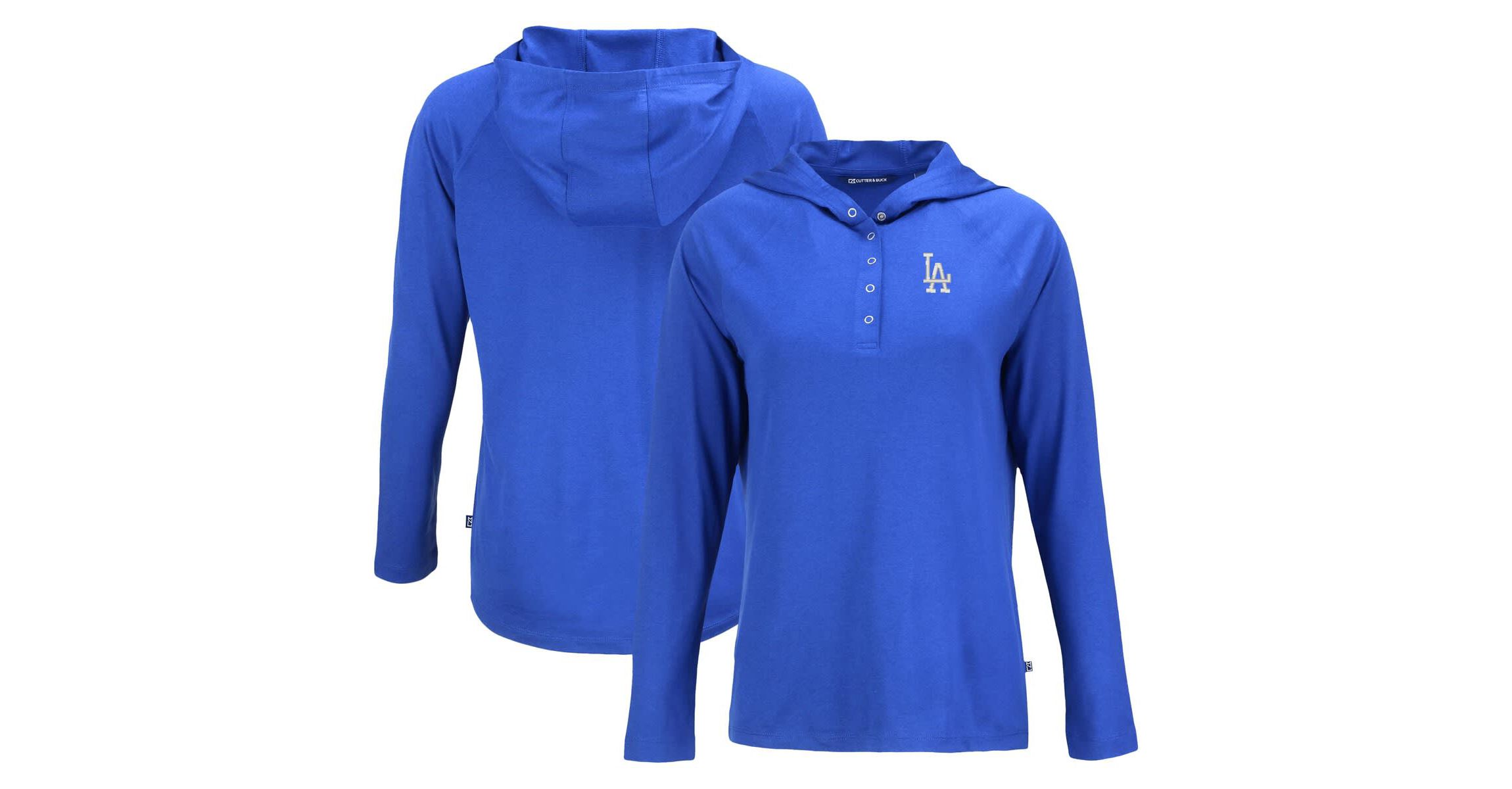 MLB Los Angeles Dodgers Coastline Epic Comfort Eco Recycled Hoodie Raglan Long Sleeve T-Shirt