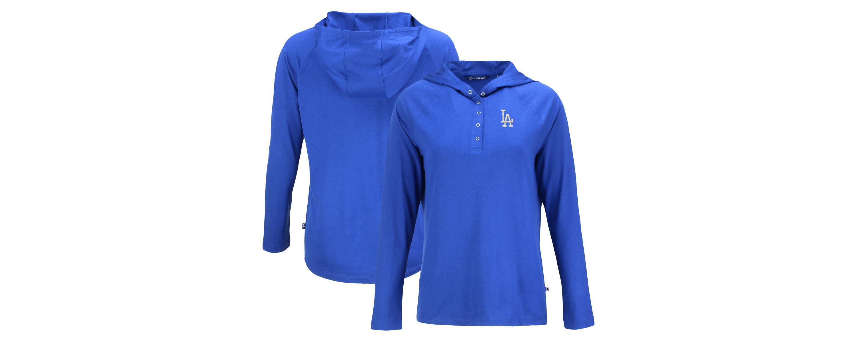 MLB Los Angeles Dodgers Coastline Epic Comfort Eco Recycled Hoodie Raglan Long Sleeve T-Shirt