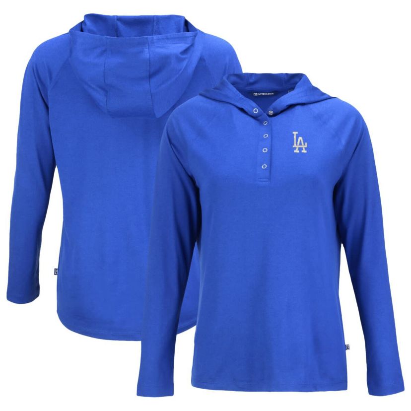 MLB Los Angeles Dodgers Coastline Epic Comfort Eco Recycled Hoodie Raglan Long Sleeve T-Shirt