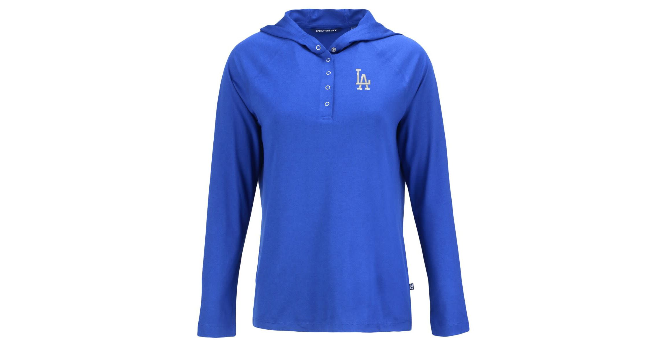 MLB Los Angeles Dodgers Coastline Epic Comfort Eco Recycled Hoodie Raglan Long Sleeve T-Shirt