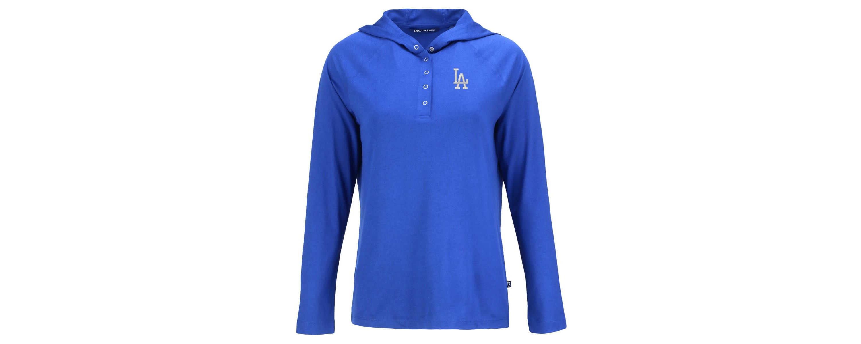 MLB Los Angeles Dodgers Coastline Epic Comfort Eco Recycled Hoodie Raglan Long Sleeve T-Shirt