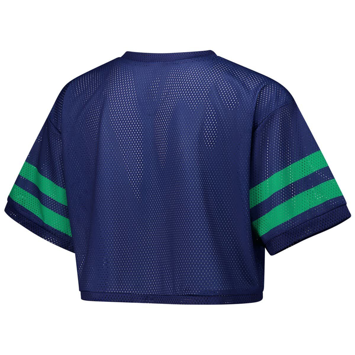 NCAA Notre Dame Fighting Irish Mesh Cropped V-Neck T-Shirt