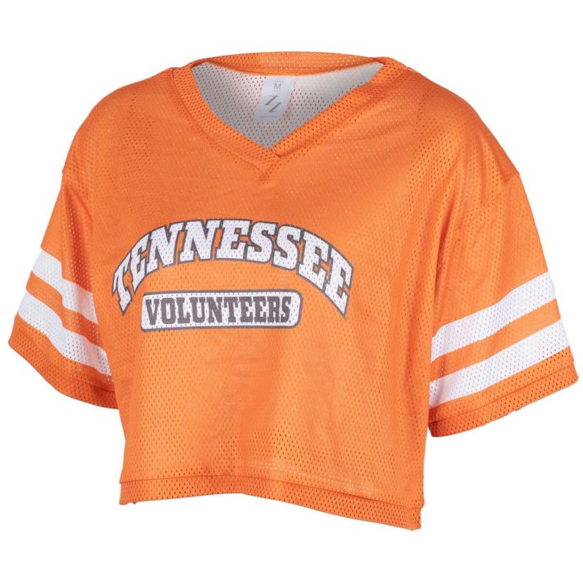 NCAA Tennessee Tennessee Volunteers Mesh Cropped V-Neck T-Shirt