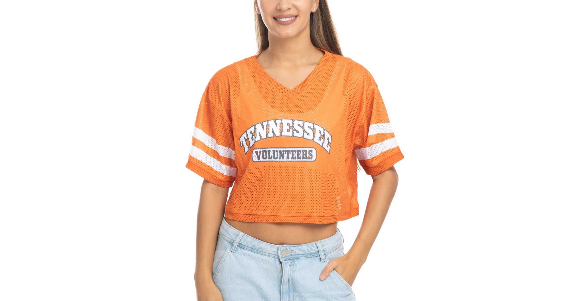 NCAA Tennessee Tennessee Volunteers Mesh Cropped V-Neck T-Shirt
