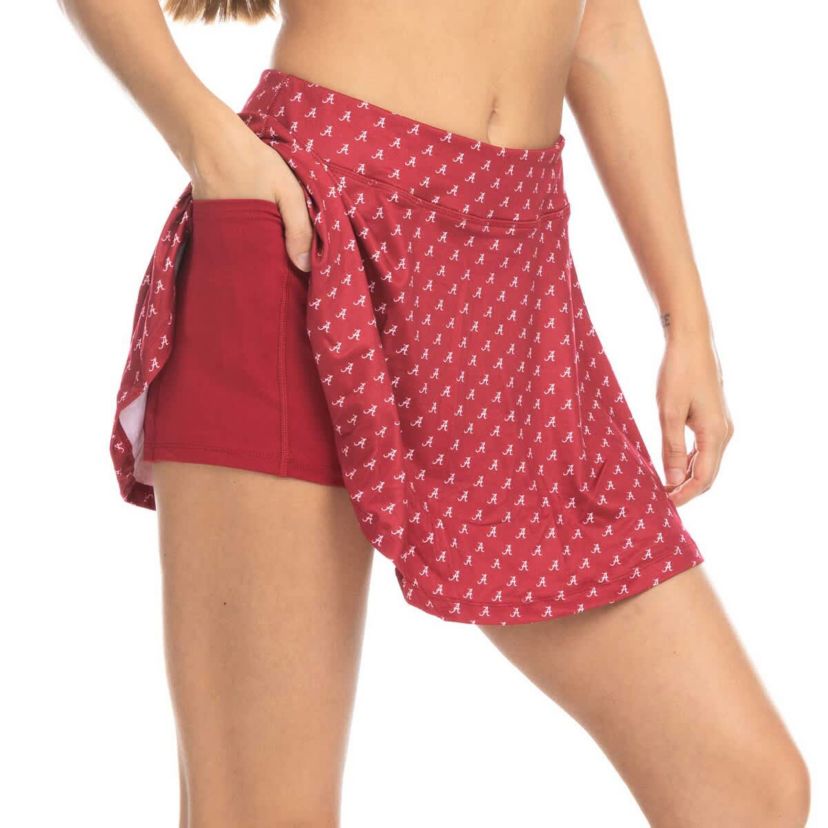 Alabama Crimson Tide NCAA Alabama Tide Allover Print Flowy Skort
