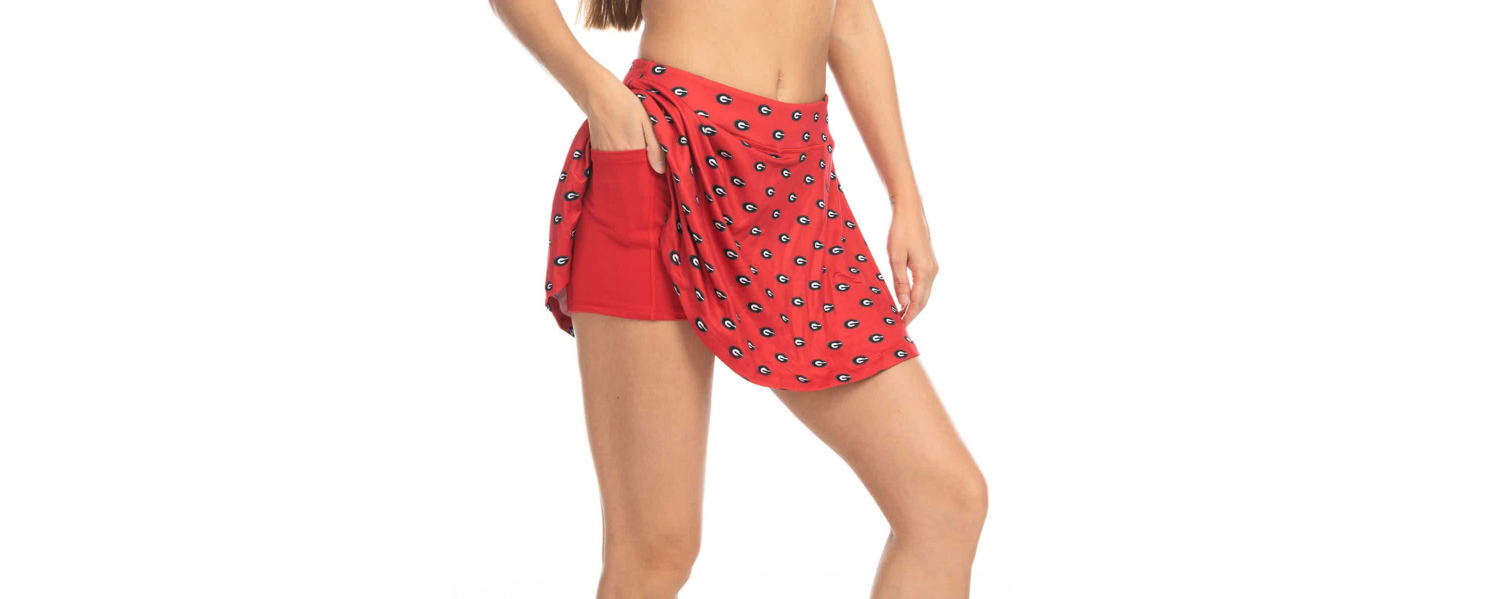 NCAA Georgia Bulldogs Allover Print Flowy Skort