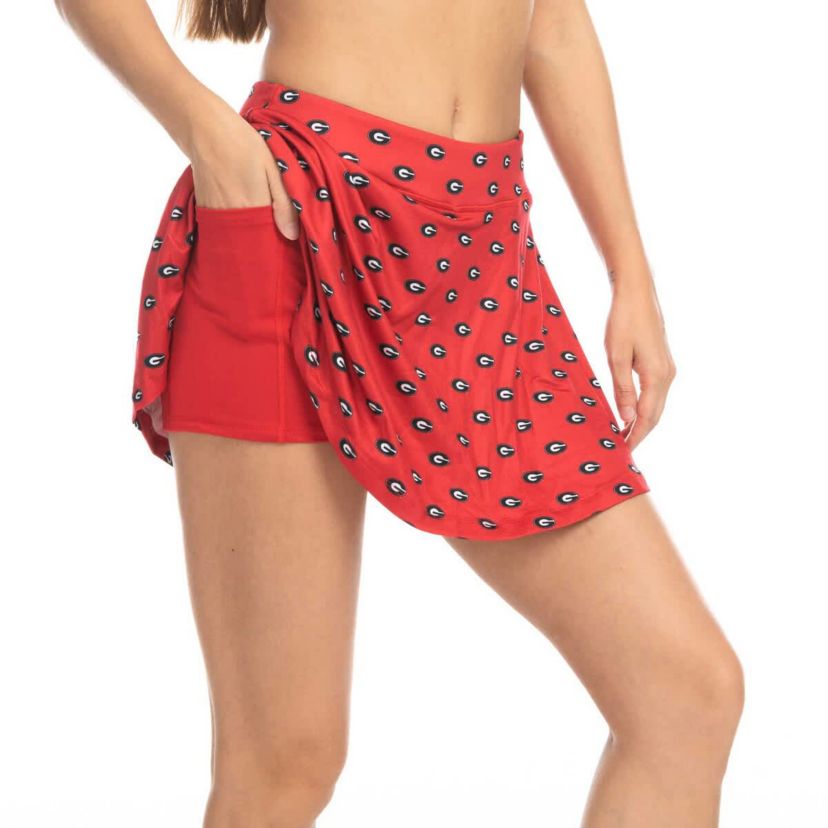NCAA Georgia Bulldogs Allover Print Flowy Skort