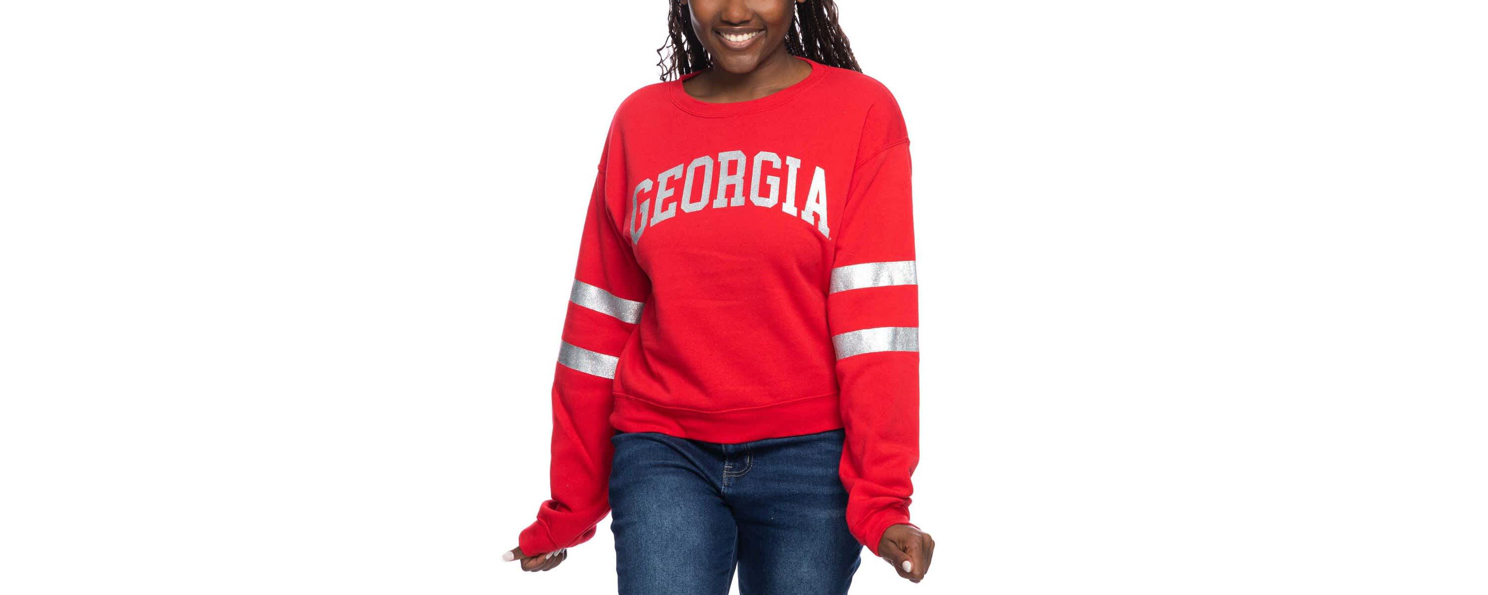 NCAA Georgia Bulldogs Glitter Pullover Sweatshirt