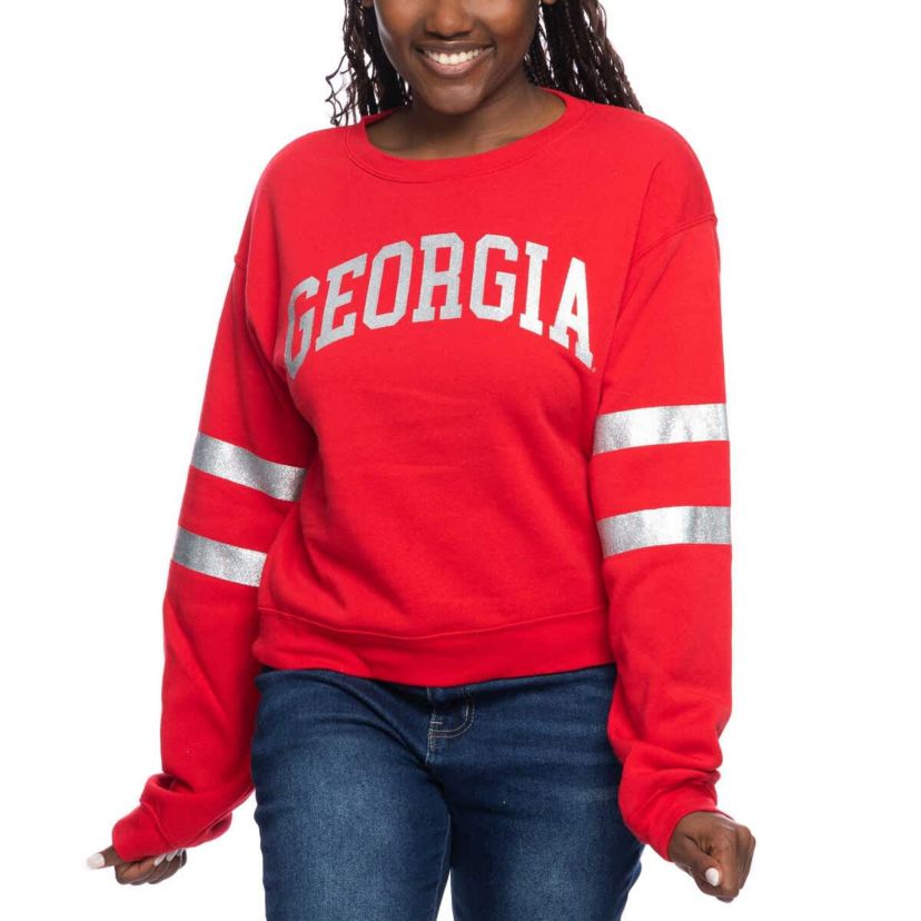 NCAA Georgia Bulldogs Glitter Pullover Sweatshirt