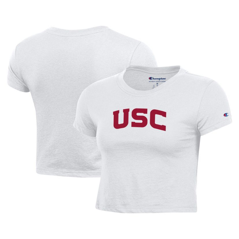 NCAA USC Trojans Core Script Baby Cropped T-Shirt