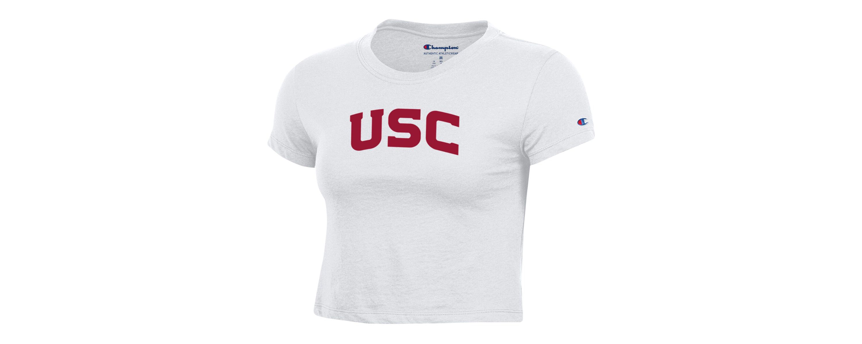 NCAA USC Trojans Core Script Baby Cropped T-Shirt