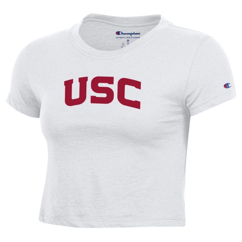 NCAA USC Trojans Core Script Baby Cropped T-Shirt