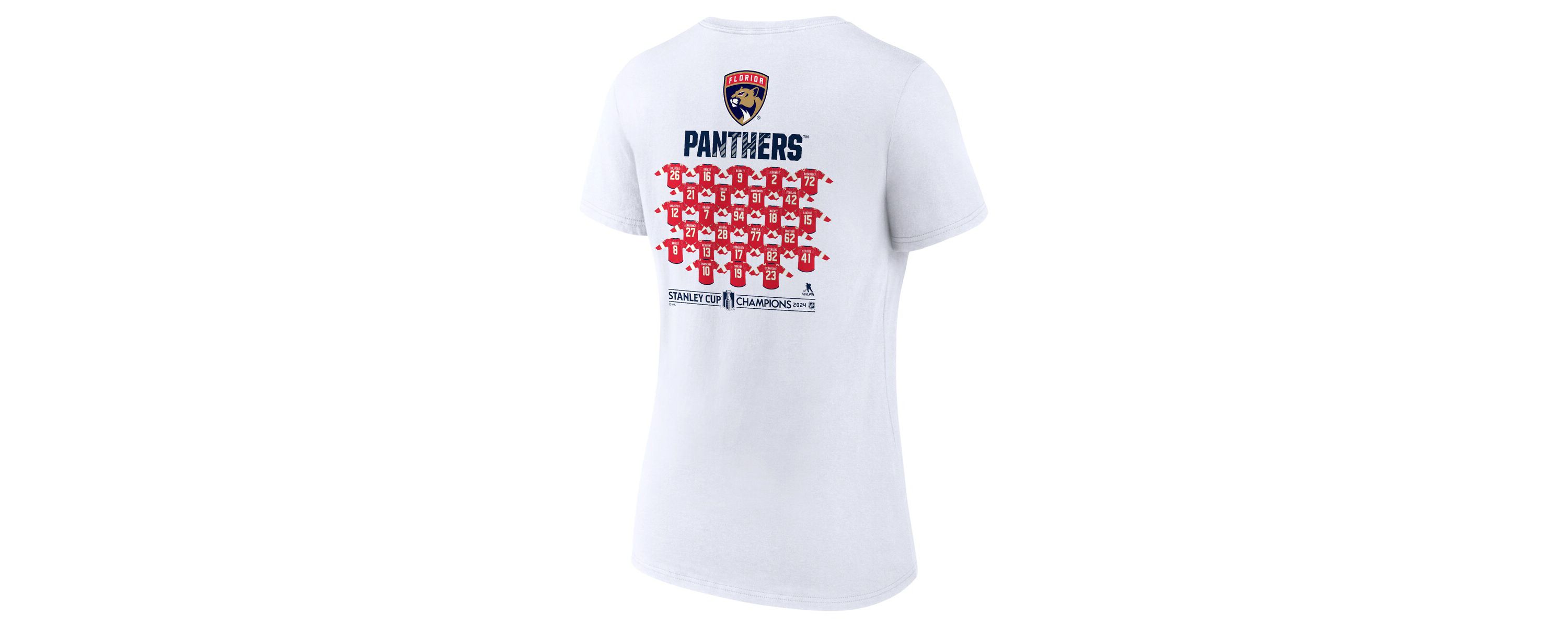 NHL Fanatics Florida Panthers 2024 Stanley Cup s Jersey Roster V-Neck T-Shirt