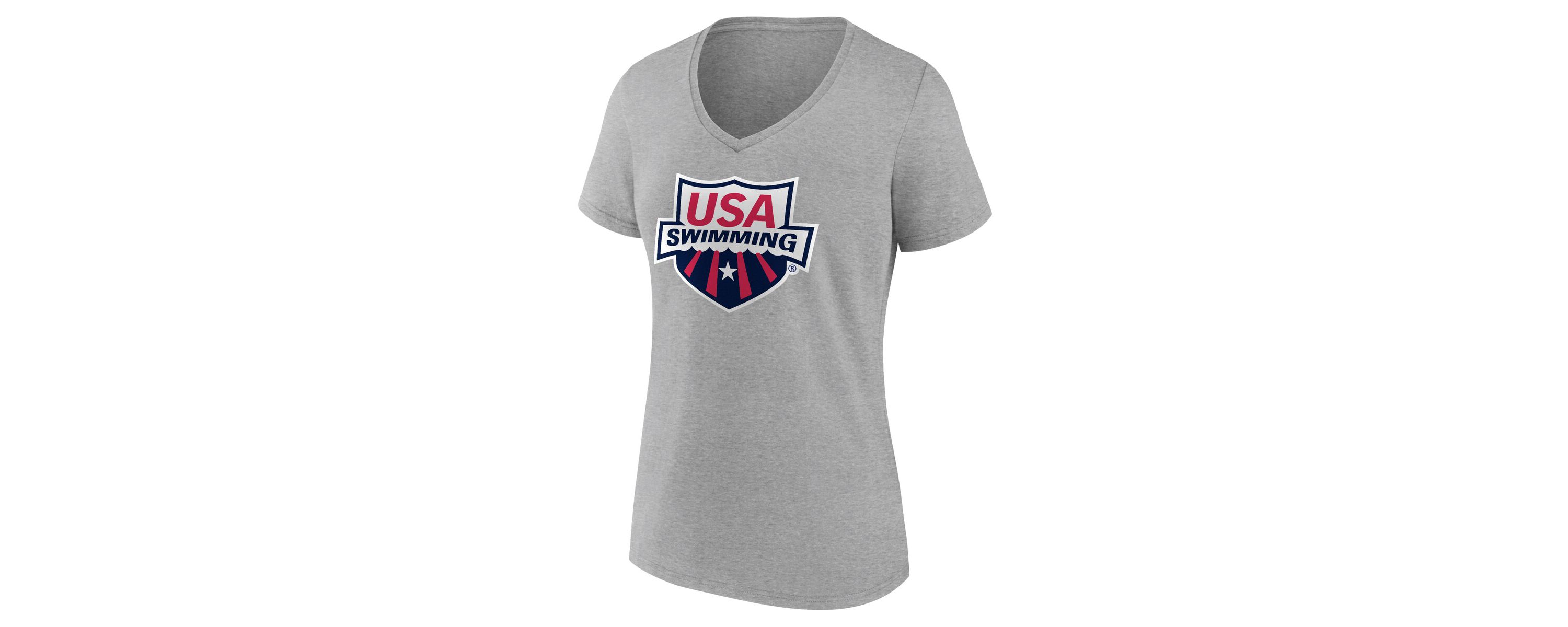 Olympics Fanatics USA Swimming Primary Logo V-Neck T-Shirt