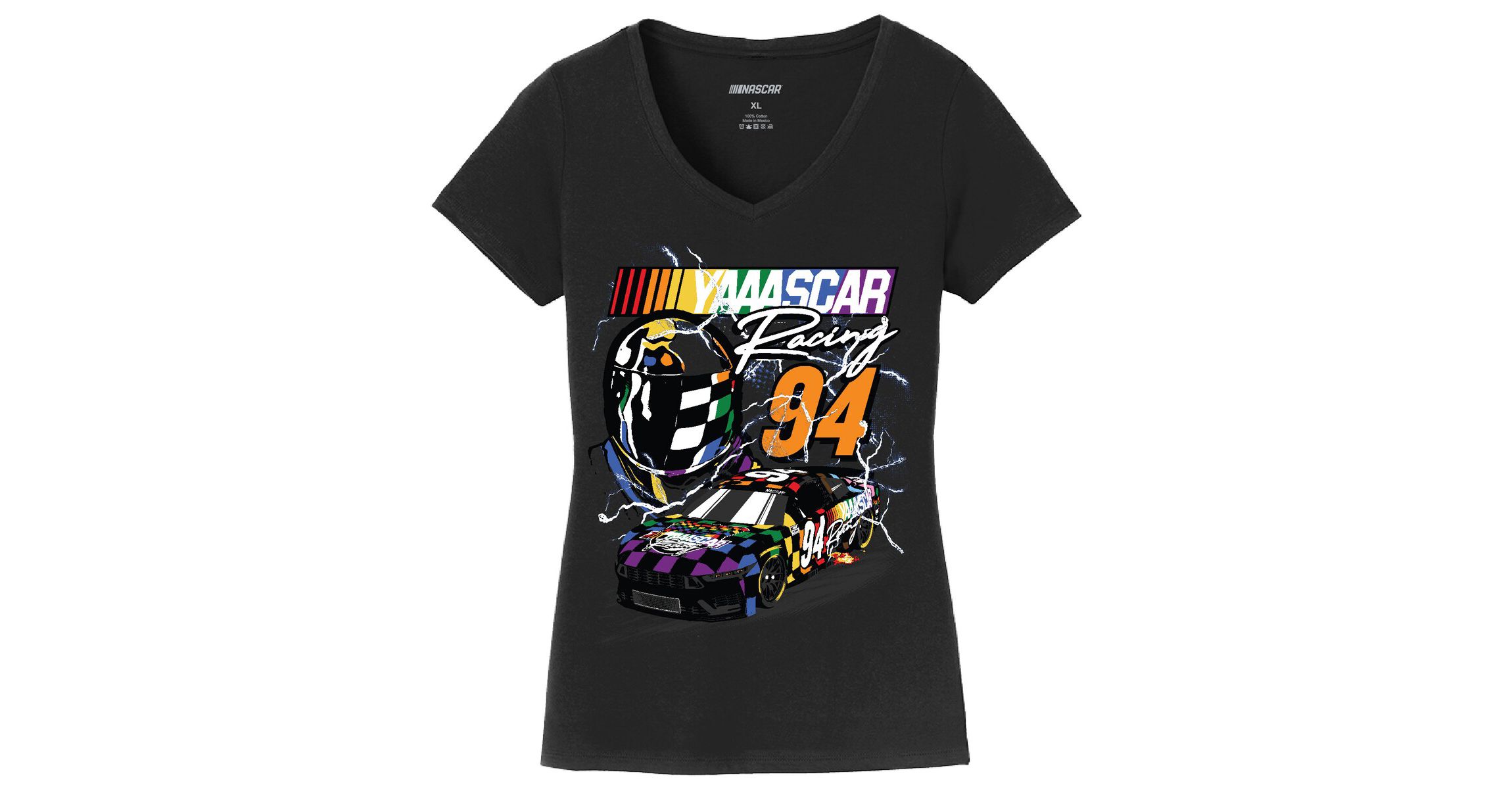 NASCAR YAAASCAR Pride V-Neck T-Shirt