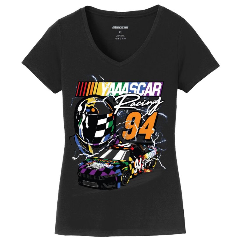 NASCAR YAAASCAR Pride V-Neck T-Shirt