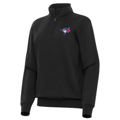 Antigua Women's Toronto Blue Jays MLB Toronto Jays Victory Quarter-Zip Sweatshirt, Black, XXL