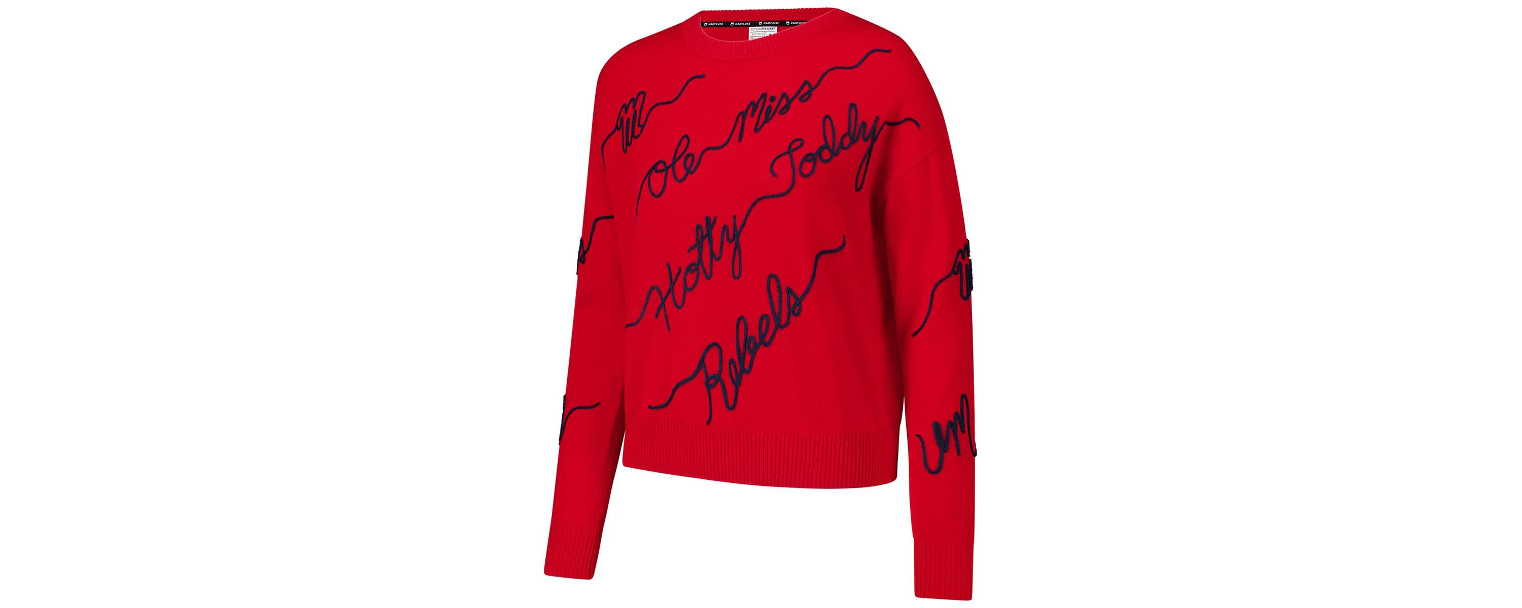 NCAA Ole Miss Rebels Love Note Embroidered Sweater