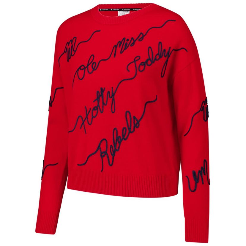 NCAA Ole Miss Rebels Love Note Embroidered Sweater