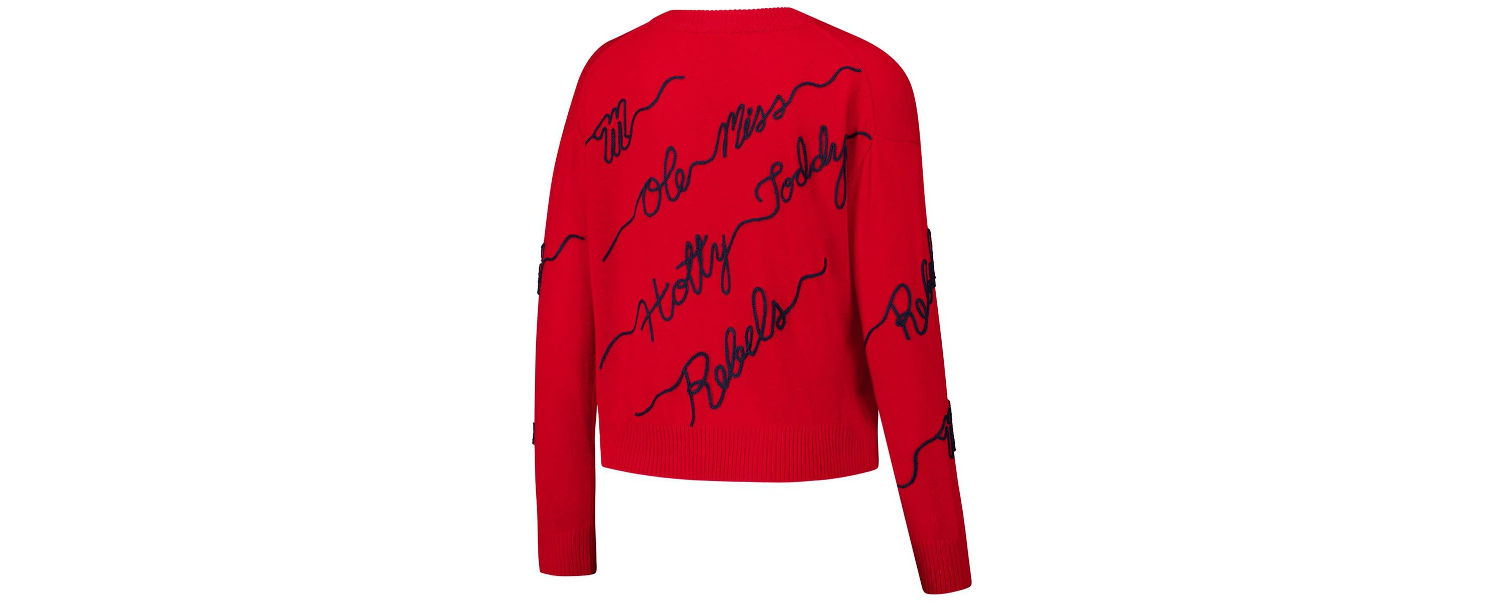 NCAA Ole Miss Rebels Love Note Embroidered Sweater