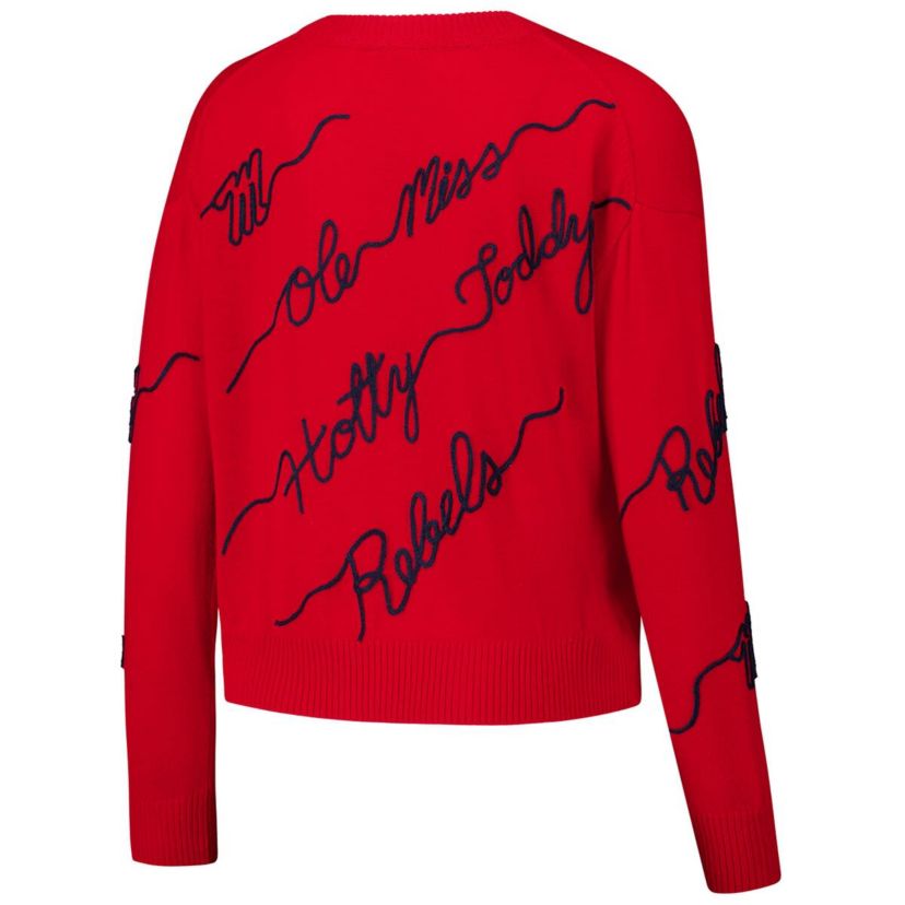 NCAA Ole Miss Rebels Love Note Embroidered Sweater