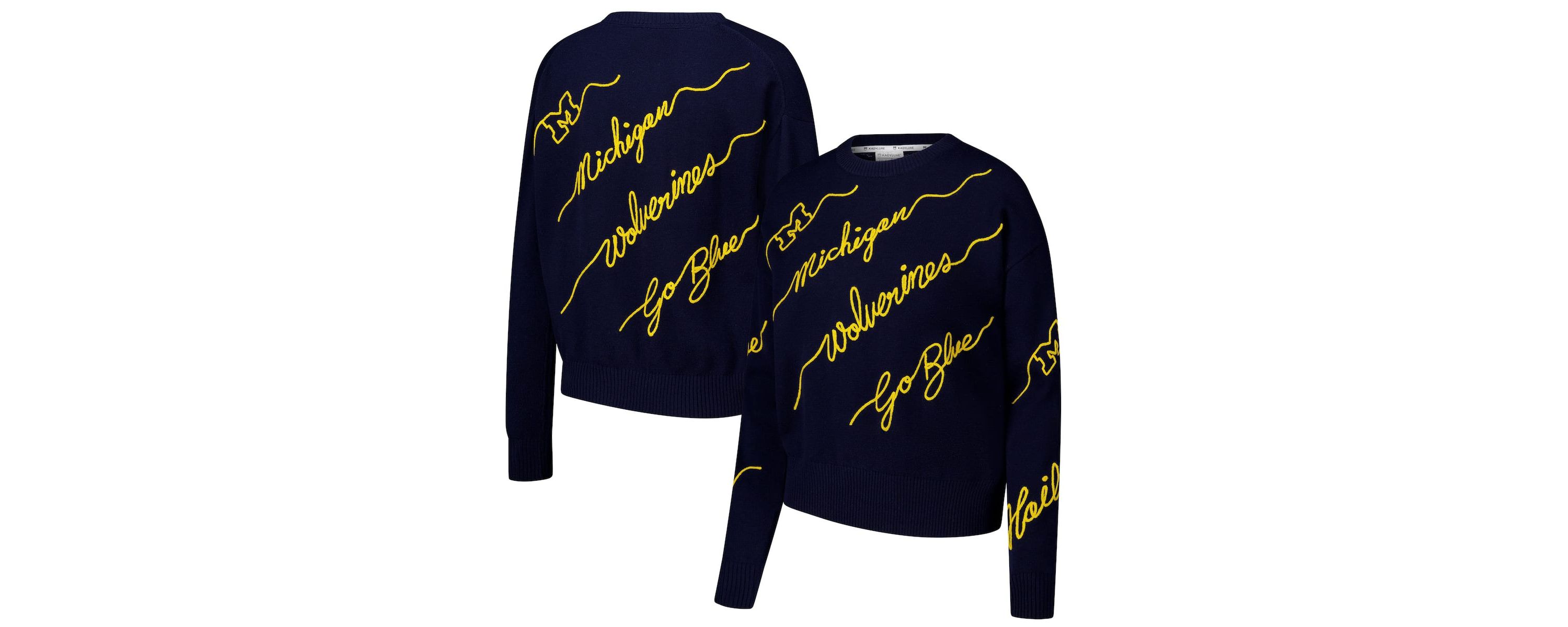 NCAA Michigan Wolverines Love Note Embroidered Sweater