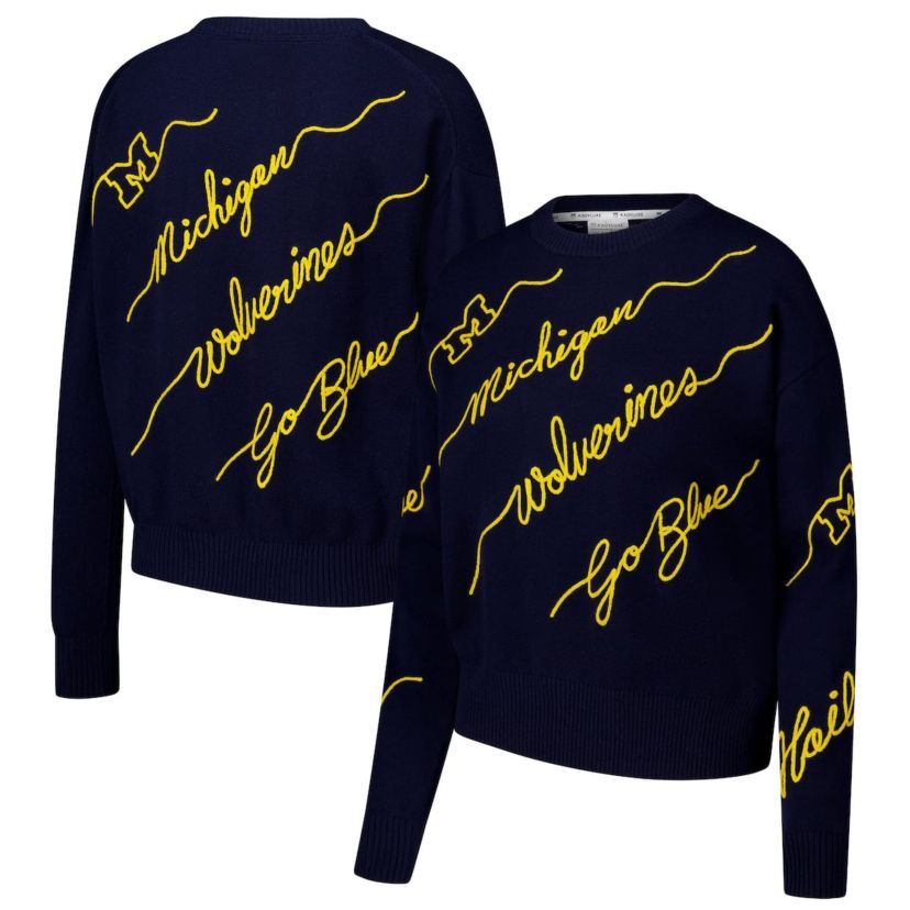 NCAA Michigan Wolverines Love Note Embroidered Sweater