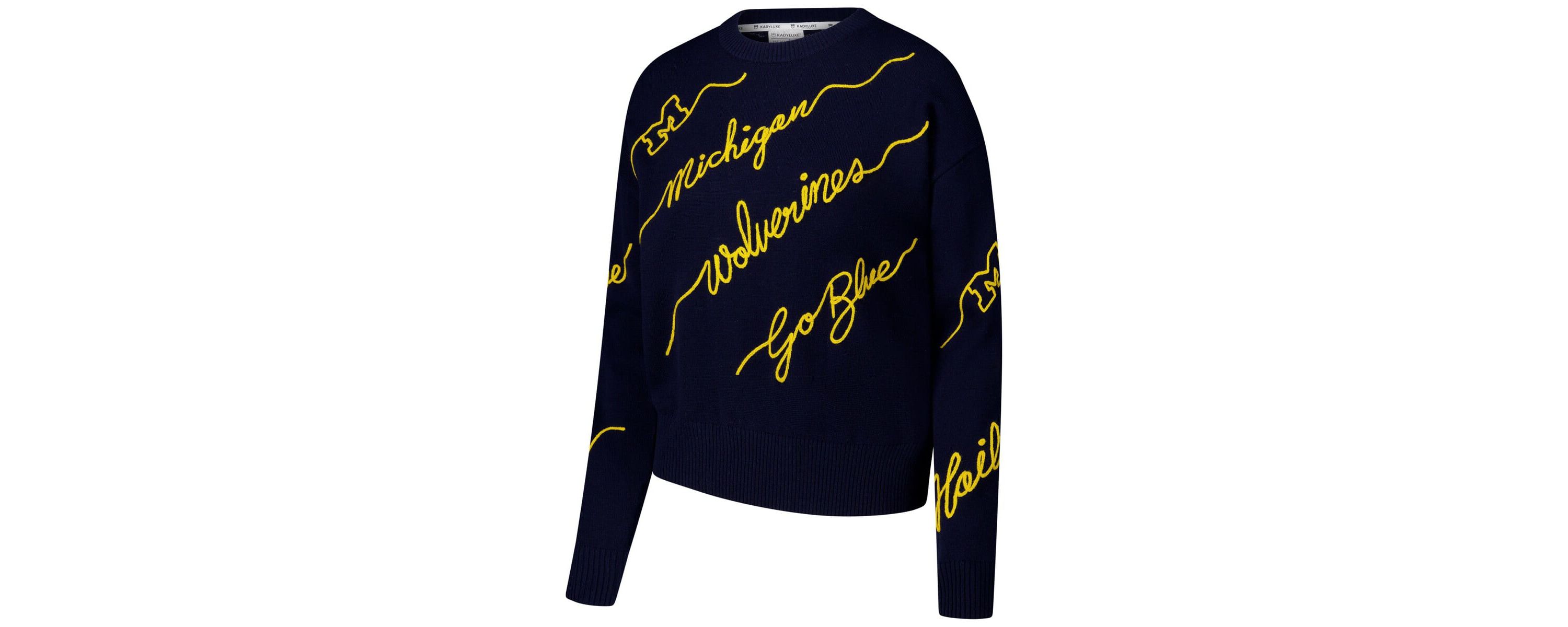 NCAA Michigan Wolverines Love Note Embroidered Sweater