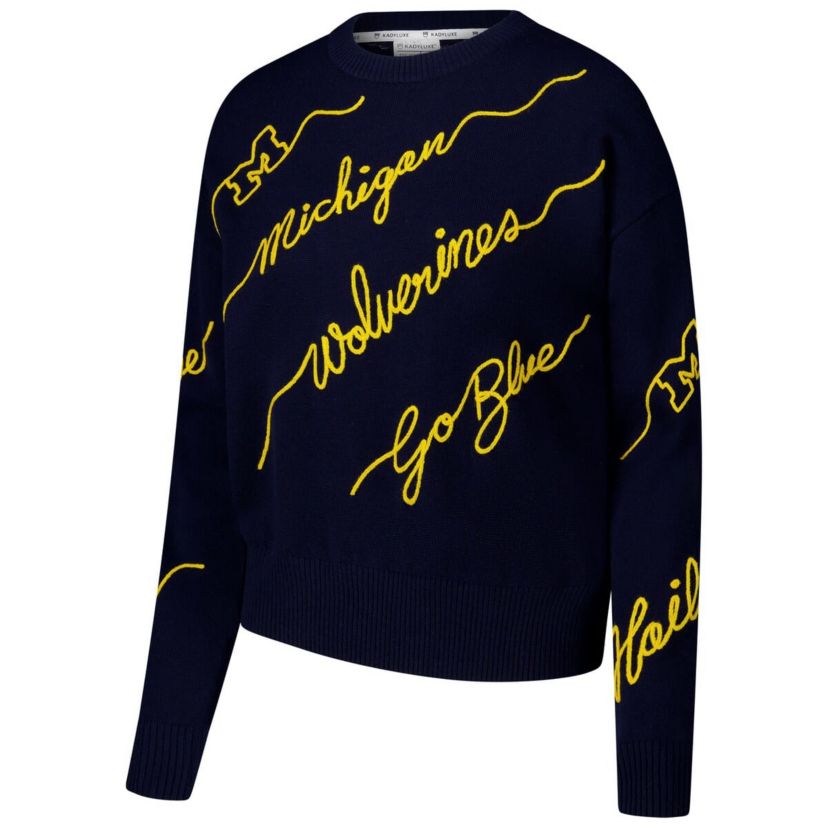 NCAA Michigan Wolverines Love Note Embroidered Sweater