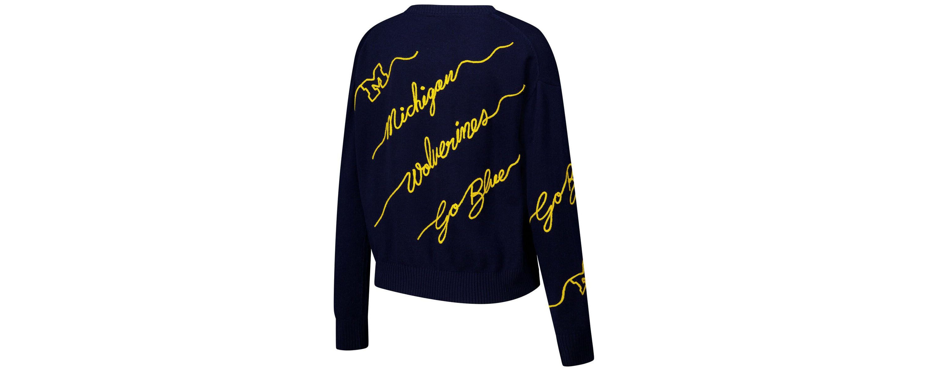 NCAA Michigan Wolverines Love Note Embroidered Sweater