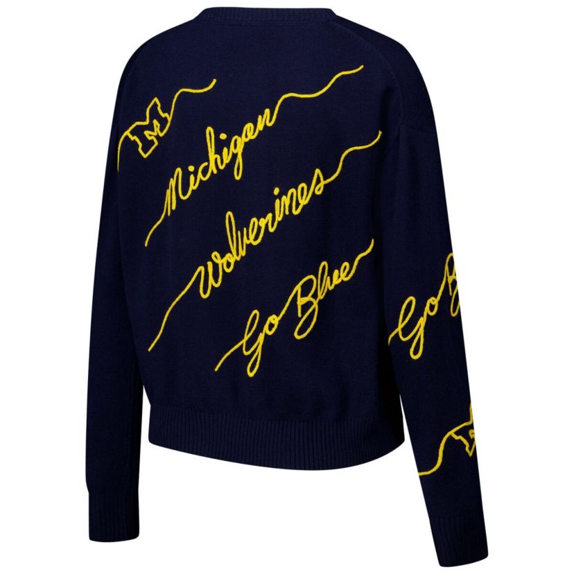 NCAA Michigan Wolverines Love Note Embroidered Sweater