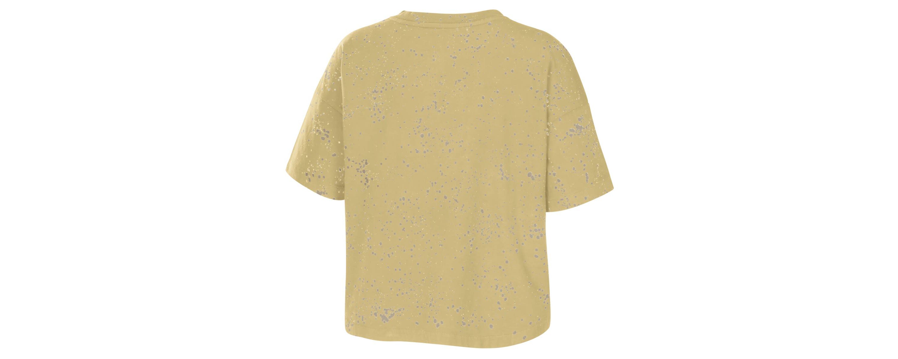 NCAA Colorado Buffaloes Bleach Wash Splatter Cropped Notch Neck T-Shirt