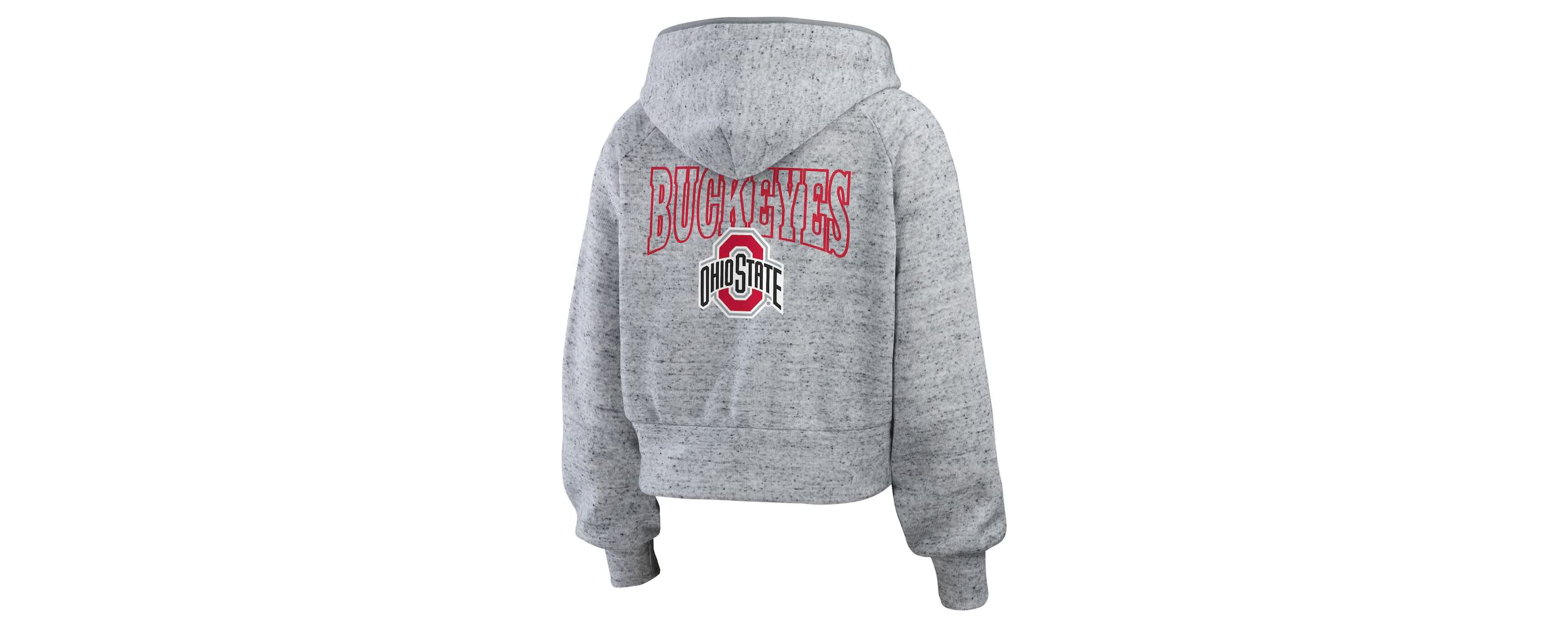 NCAA Ohio State Buckeyes Wear Speckle Double-Hit Raglan Full-Zip Hoodie