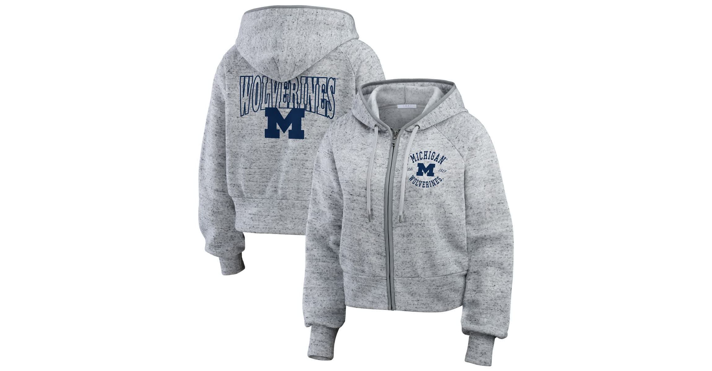 NCAA Michigan Wolverines Wear Speckle Double-Hit Raglan Full-Zip Hoodie