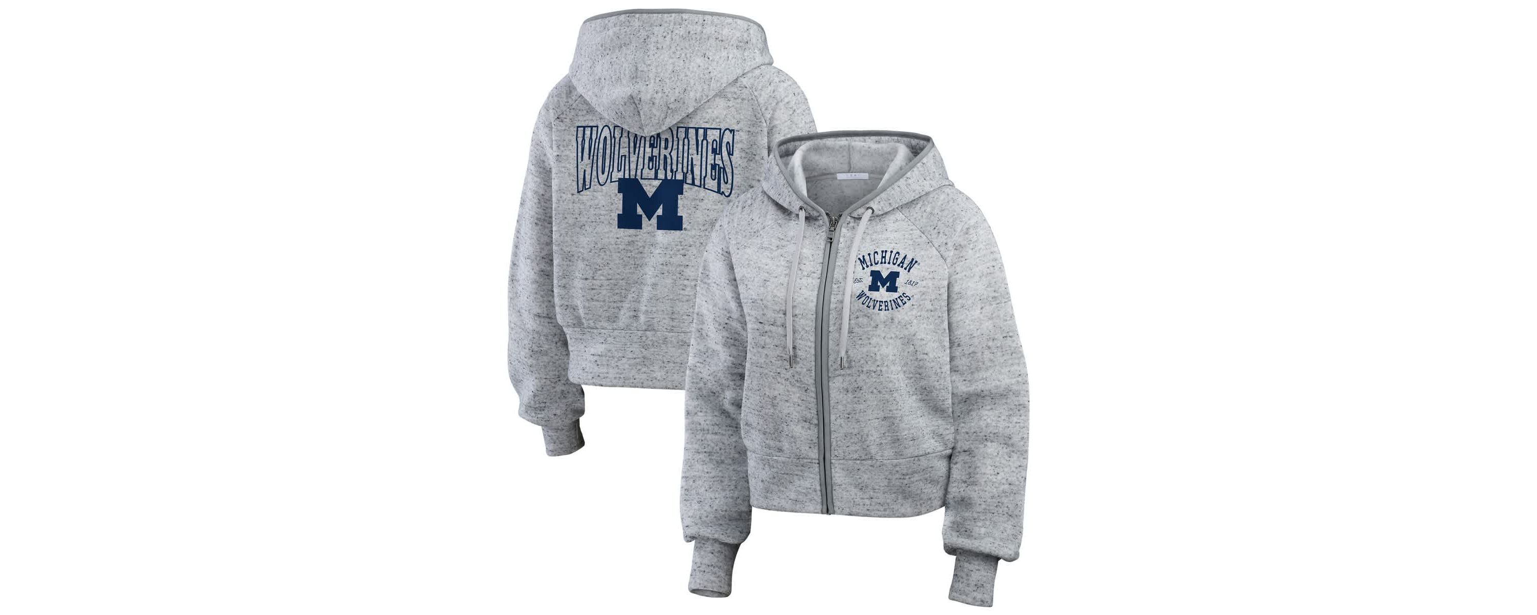 NCAA Michigan Wolverines Wear Speckle Double-Hit Raglan Full-Zip Hoodie