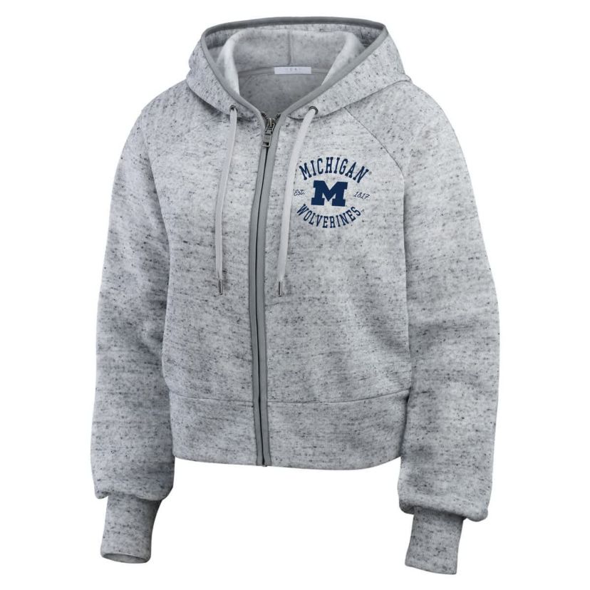 NCAA Michigan Wolverines Wear Speckle Double-Hit Raglan Full-Zip Hoodie