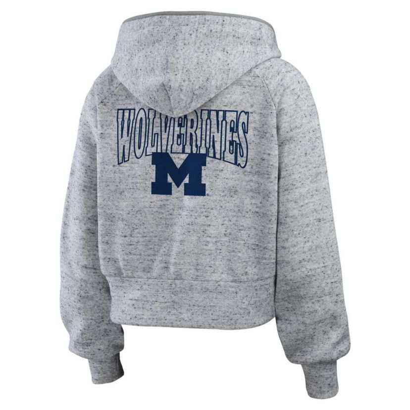 NCAA Michigan Wolverines Wear Speckle Double-Hit Raglan Full-Zip Hoodie