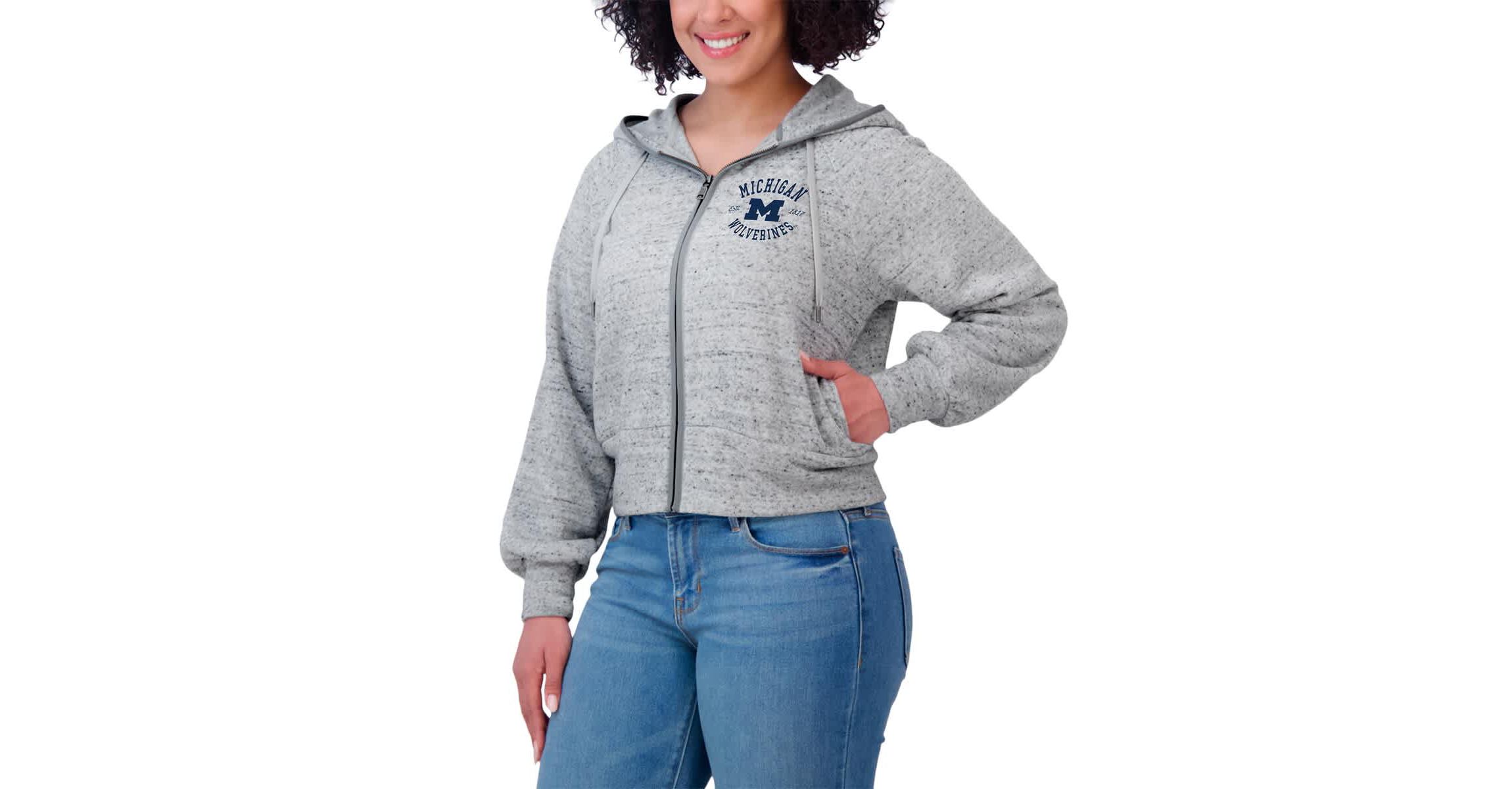 NCAA Michigan Wolverines Wear Speckle Double-Hit Raglan Full-Zip Hoodie