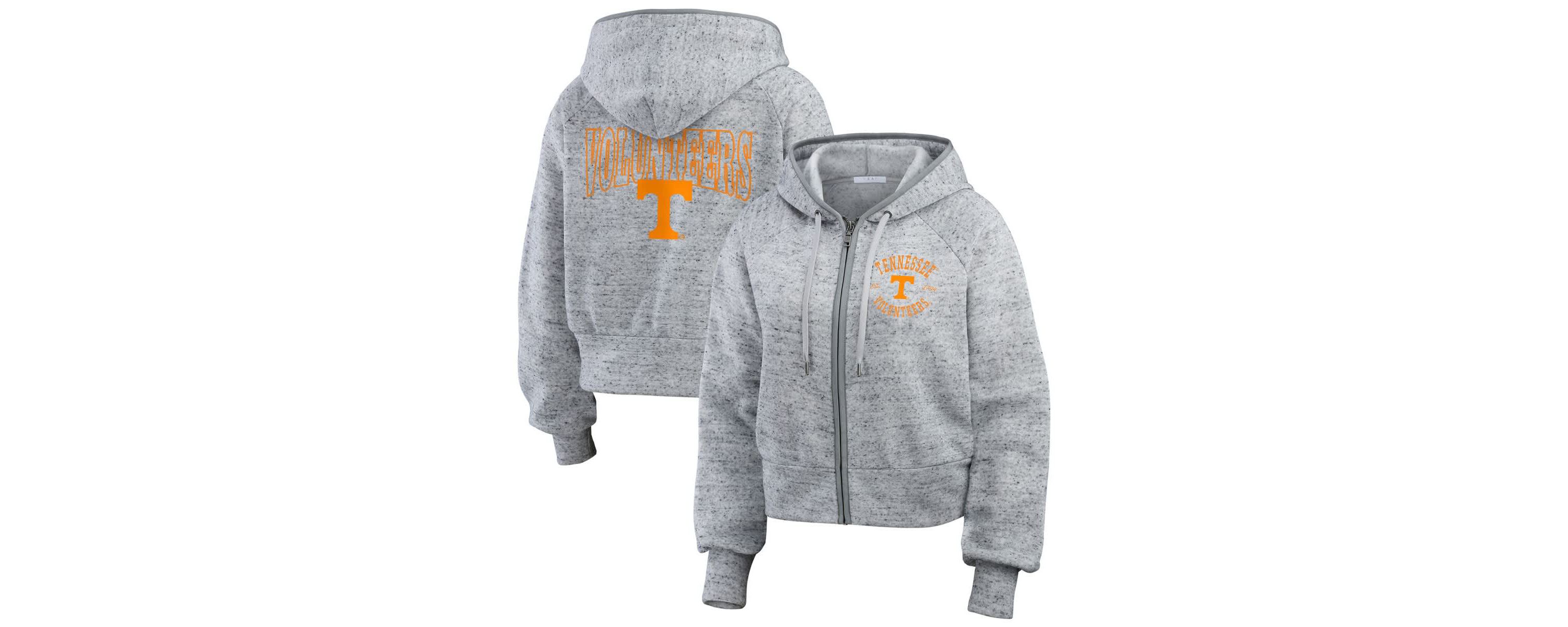 NCAA Tennessee Volunteers Wear Speckle Double-Hit Raglan Full-Zip Hoodie