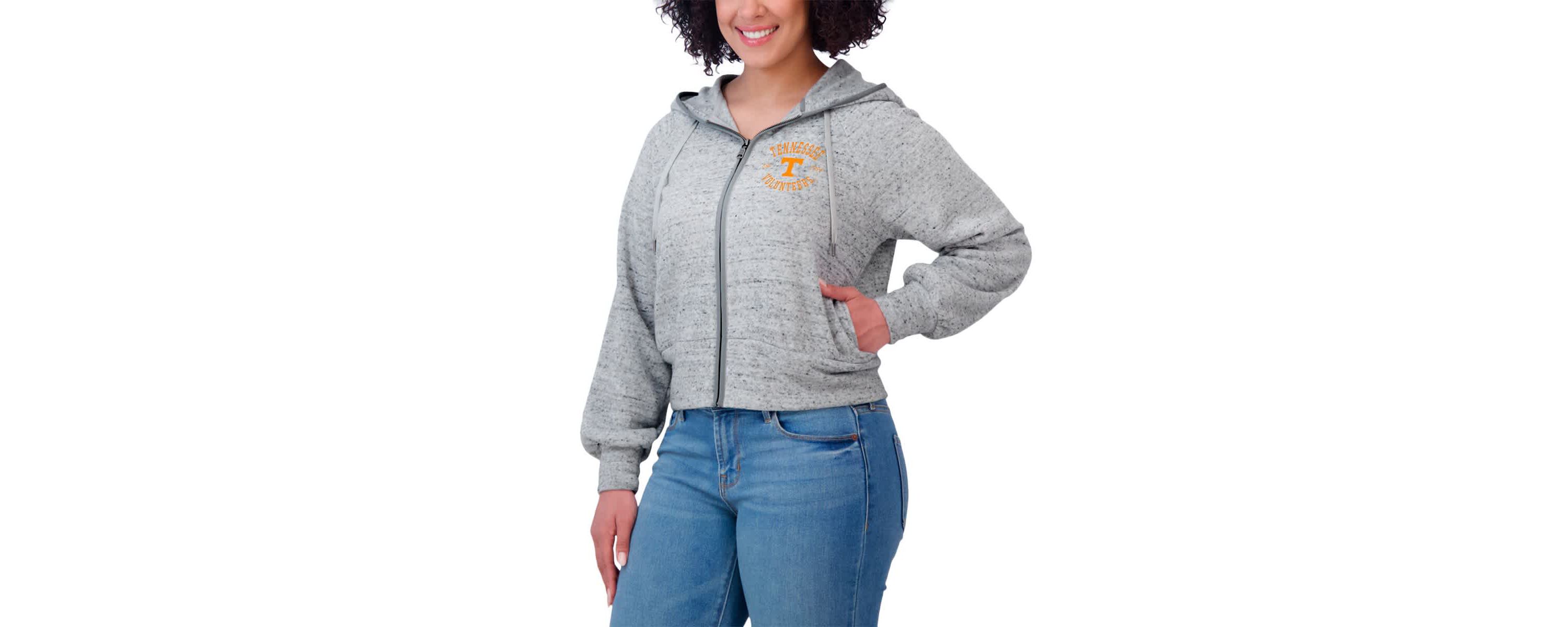 NCAA Tennessee Volunteers Wear Speckle Double-Hit Raglan Full-Zip Hoodie